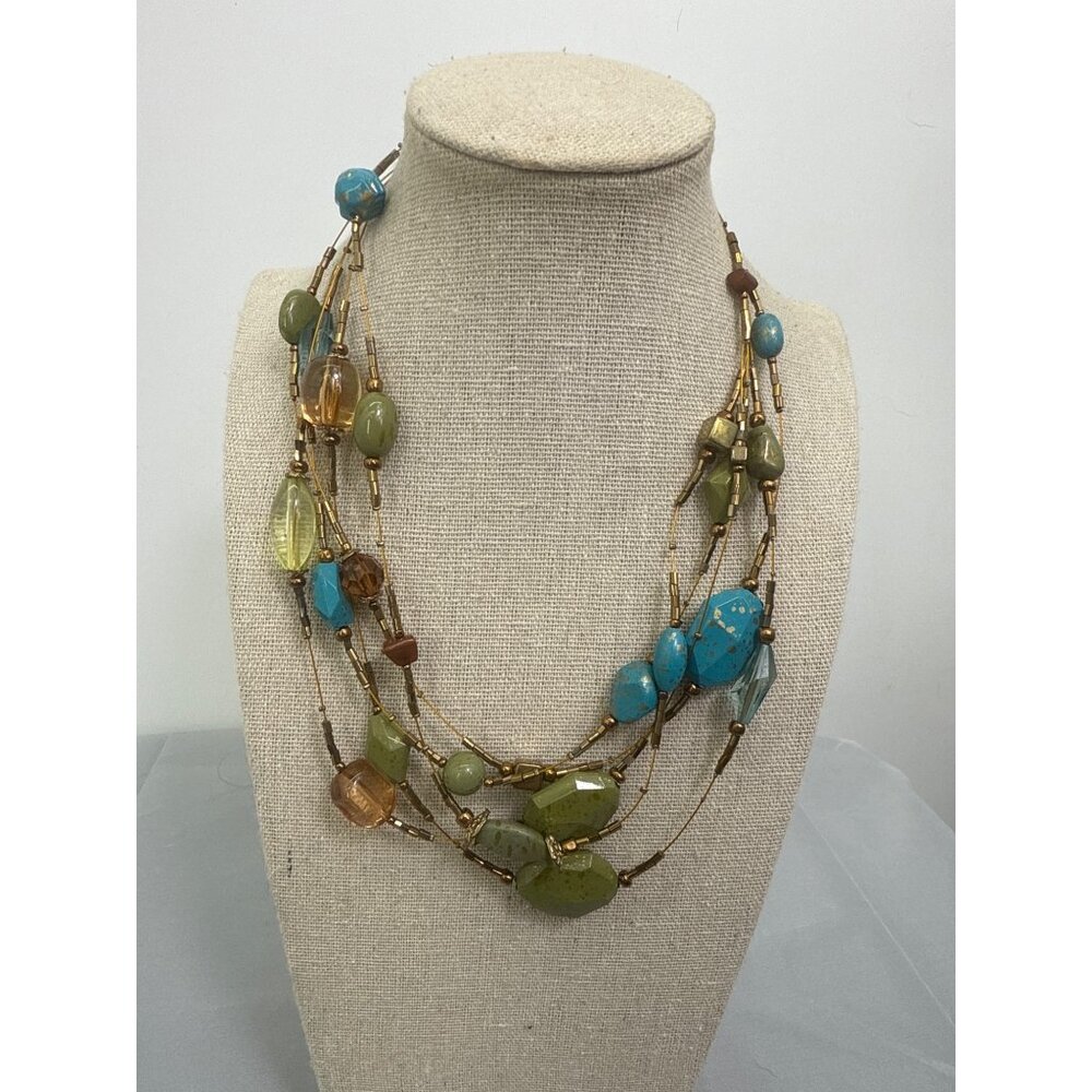 Boho Chic Multicolor Beaded Necklace With Adjustable Chain